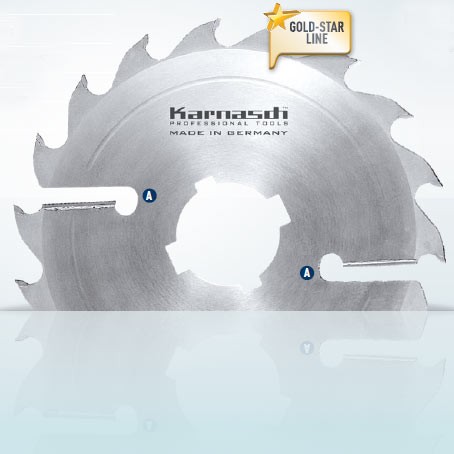 Hartmetall-bestücktes Kreissägeblatt, Vielblatt mit Räumerschneiden 450x4,4/3,2x80mm 28 FZ+R - 2xA