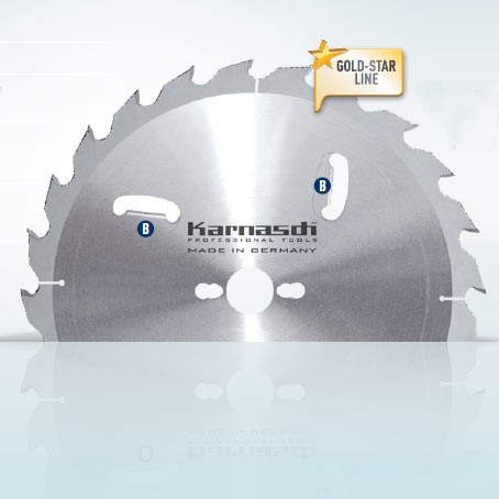 Hartmetall-bestücktes Kreissägeblatt, Zuschnitt/Vielblatt mit Räumerschneiden 450x4,2/2,8x30mm 40 W